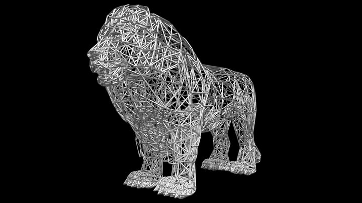 LION WIREFRAME 3D Model