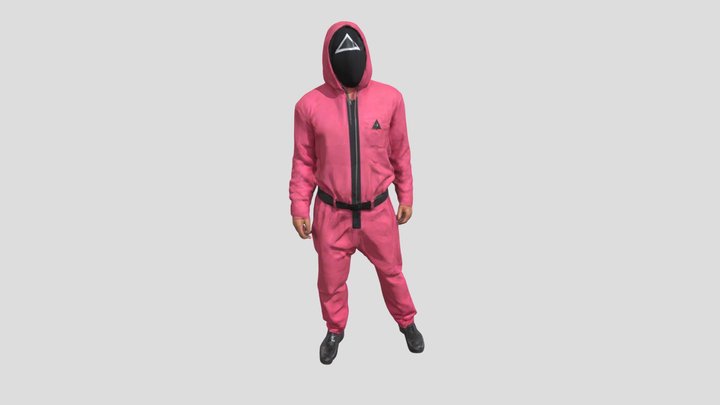 Guard in Red Jumpsuit 3D Model