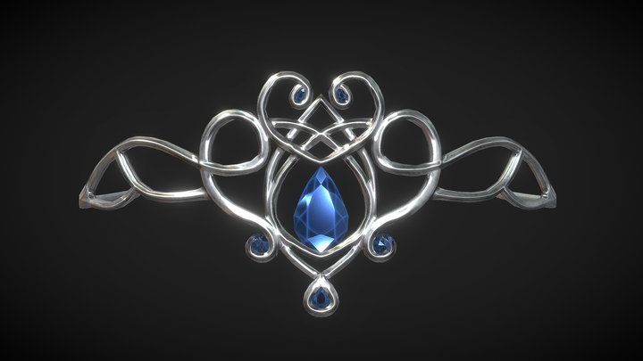 Tiara Diadem Crown / Elven Crown - low poly 3D Model
