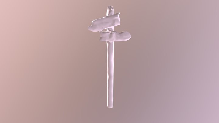 Sign Low Poly 3D Model