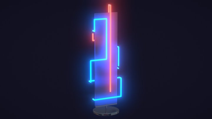 Neon lamp (cyberpunk style) 3D Model