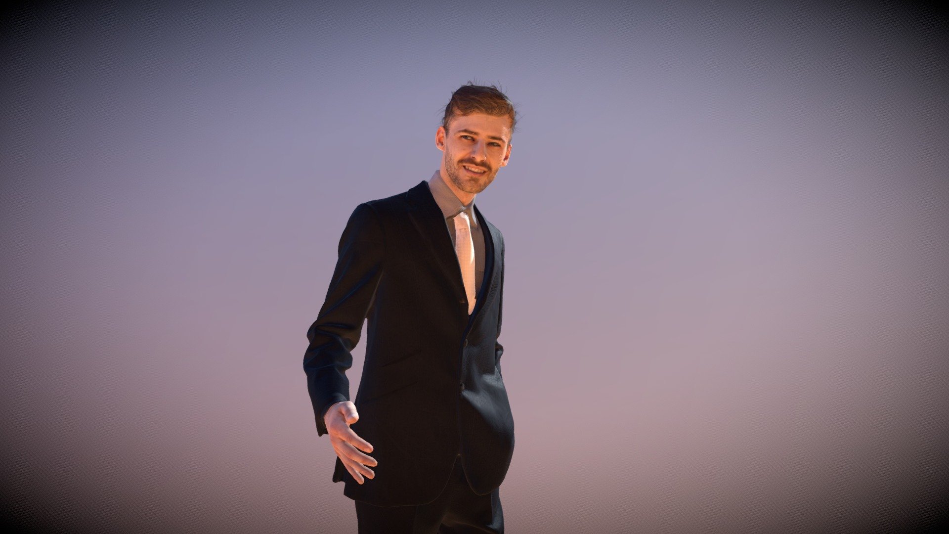 Elegant Business Man Peter Standing Explaining