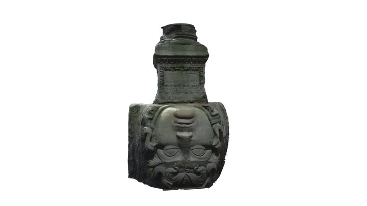 Medusa's Head 2, Basilica Cisterna, Istanbul 3D Model