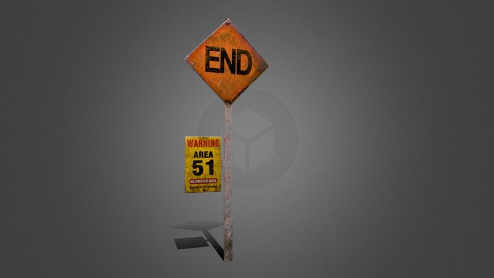 SIGN AREA 51 / SEÑALIZACION 3D Model