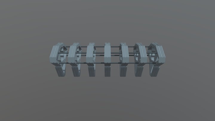 Futuristic Bridge Structure 3D Model