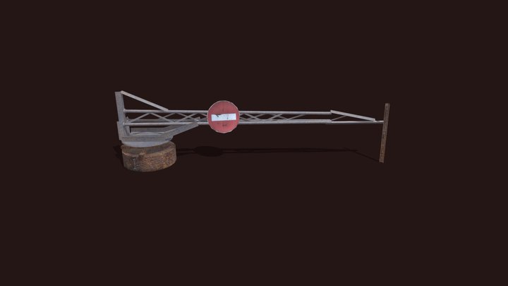 Rusty barrier (low poly) 3D Model