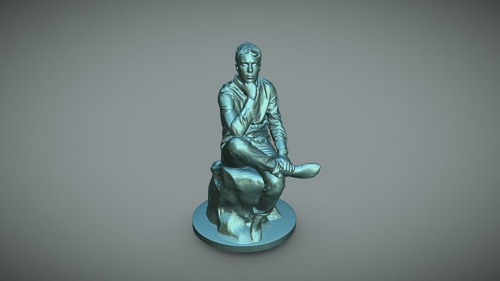Man On Stone 3D Model
