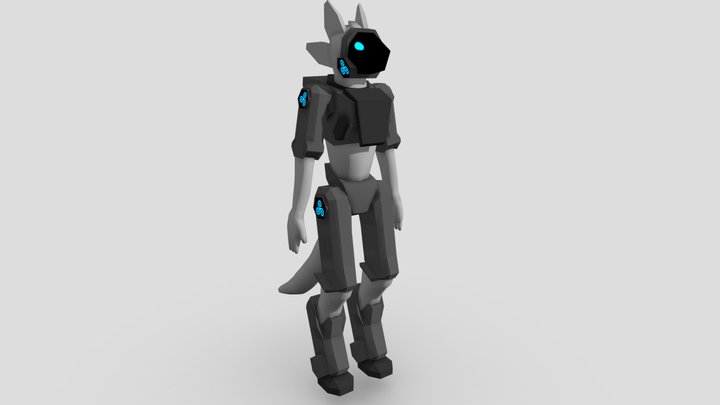 LowPoly Base Male Protogen 3D Model