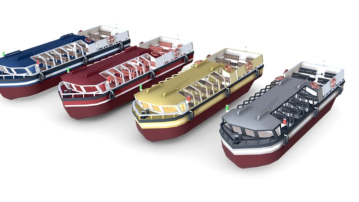 Pleasure Boat Low-poly 3D Model