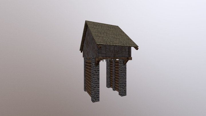 Bailey Gate with portcullis 3D Model