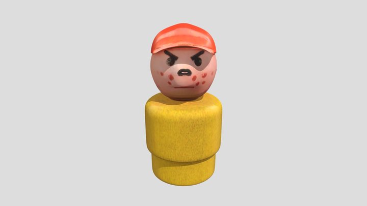 Fisher Price Litte People, vintage wood boy 3D Model