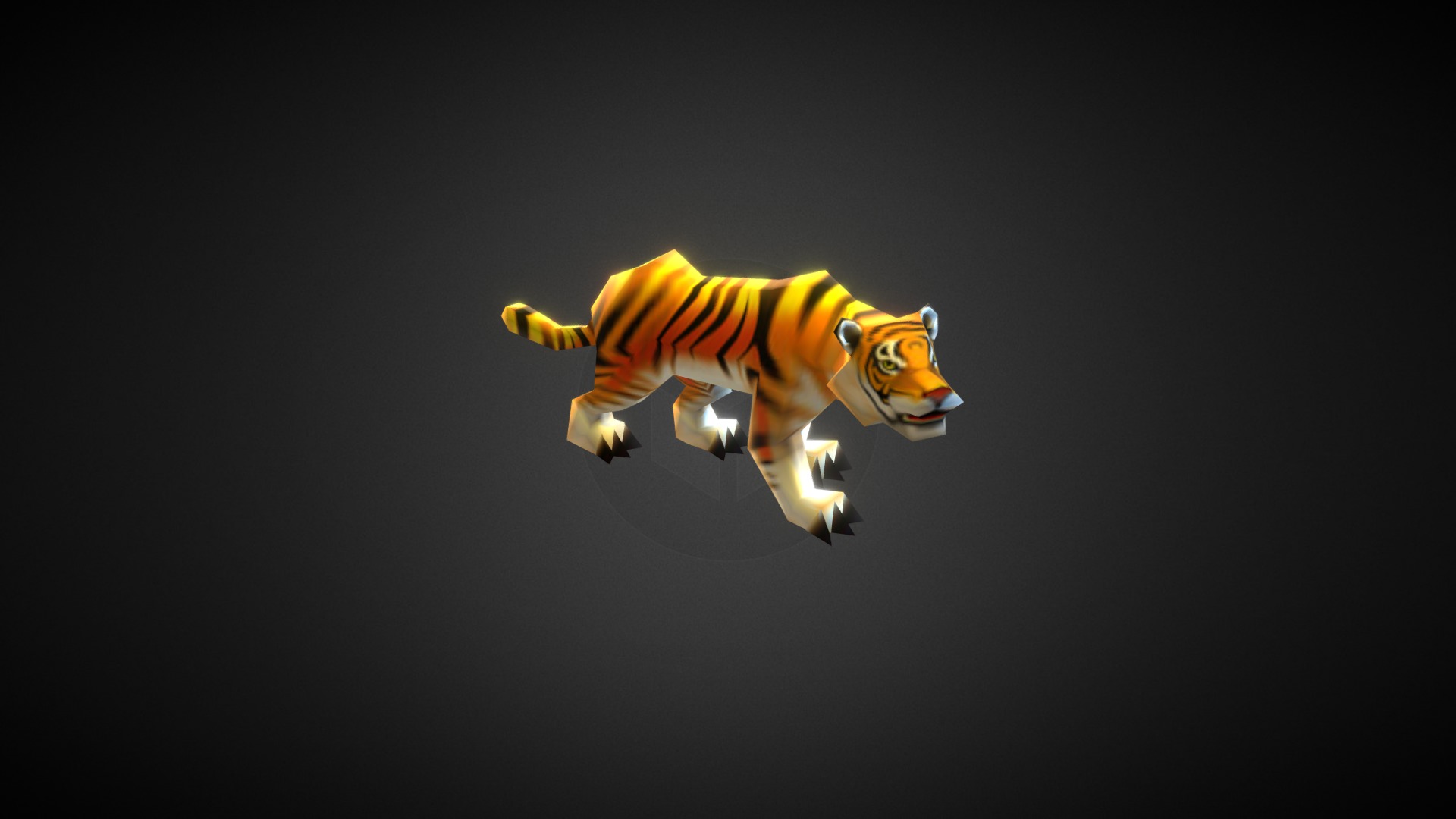 3D model Lowpoly Tiger - This is a 3D model of the Lowpoly Tiger. The 3D model is about a yellow and white fish.
