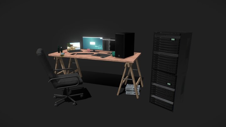 Hacker Desktop 3D Model