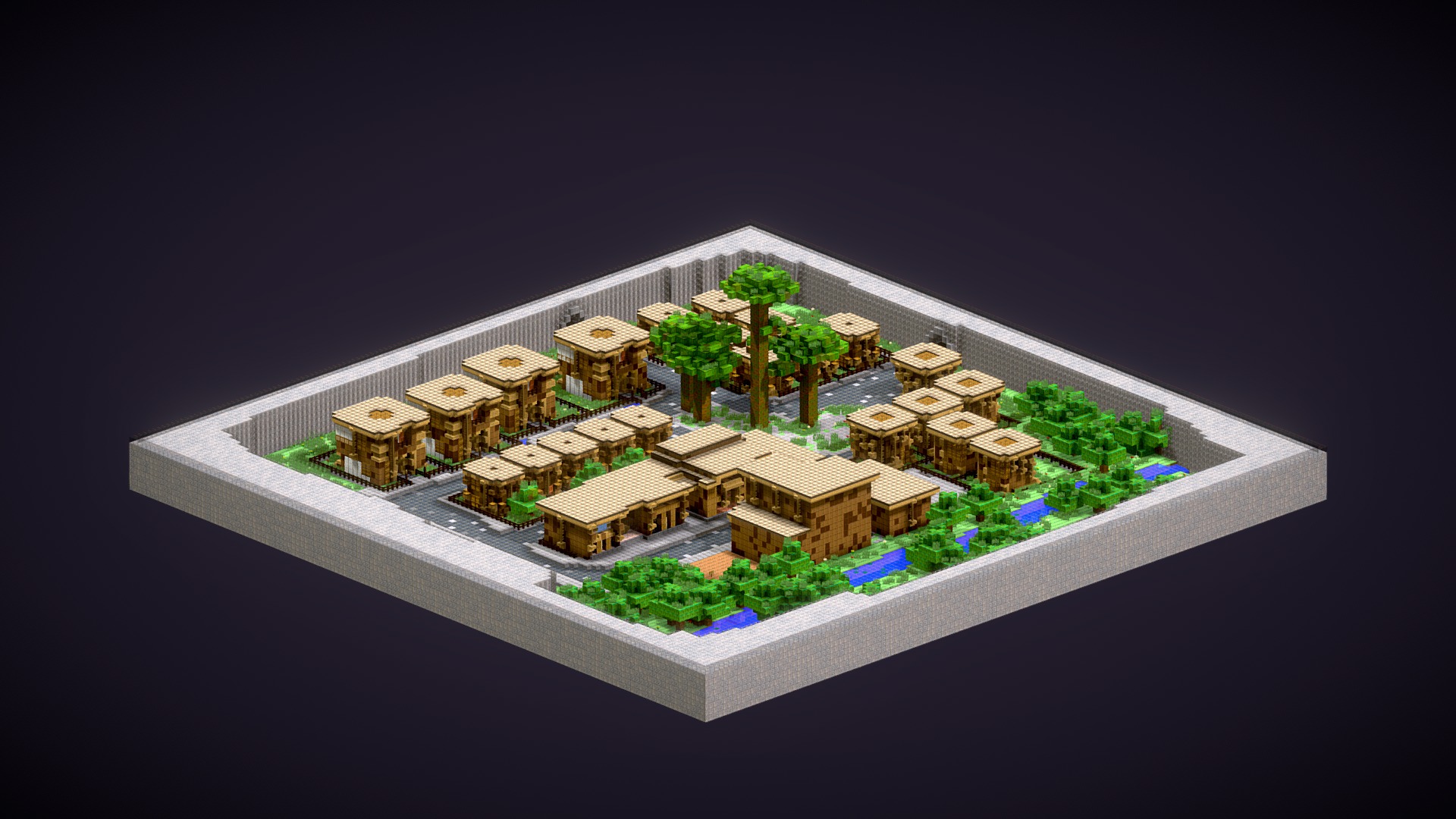 3D model City/village - This is a 3D model of the City/village. The 3D model is about a model of a house.