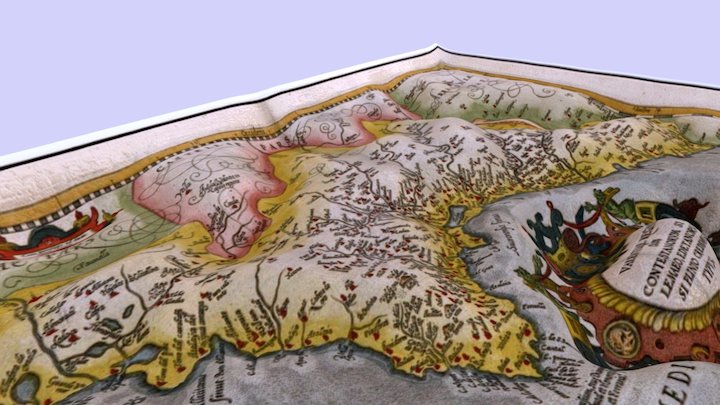 Mapa Del Regne De València 1582 3D Model