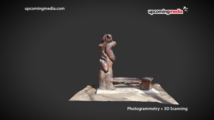 Crawford Park - Carved Snake Bench 3D Model
