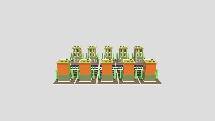 Low Poly Housing 3D Model