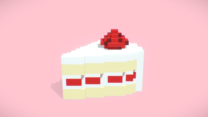 Voxel cake slice 3D Model