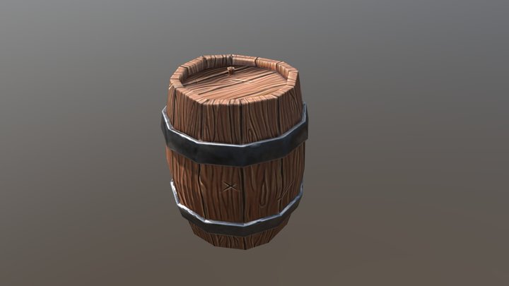 Stylized Barrel 3D Model