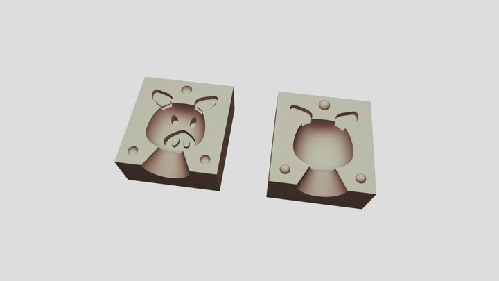 Pig Mold For Cast 3D Model