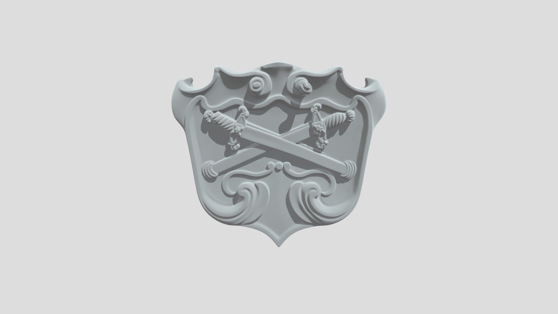 Stone shield with scrollwork - 3D model by nildoessa [5cce4f8] - Sketchfab