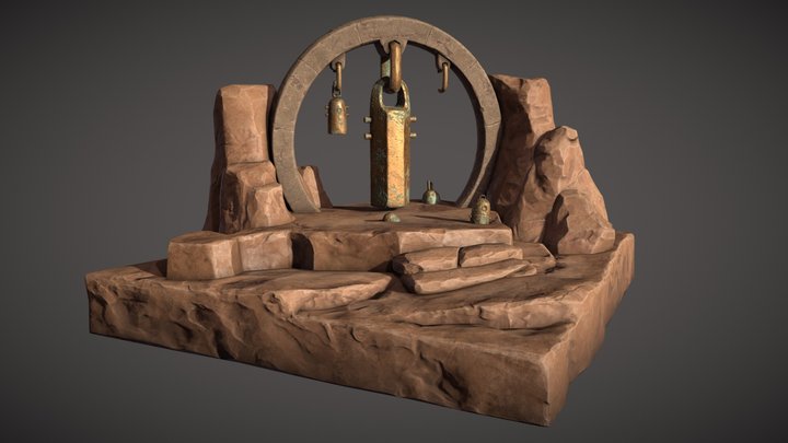 Ancient Desert Shrine Environment 3D Model