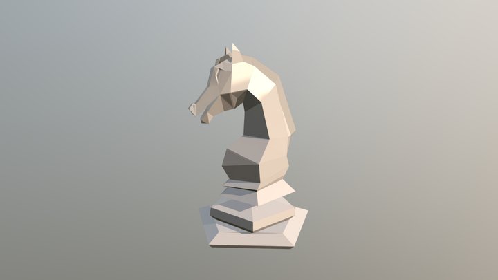 Low Poly Chess Knight (Unpainted) 3D Model