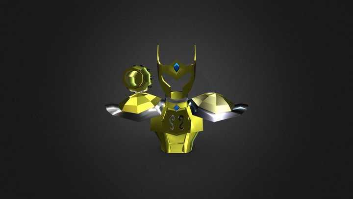 Low poly - Aquarius Gold Saint 3D Model