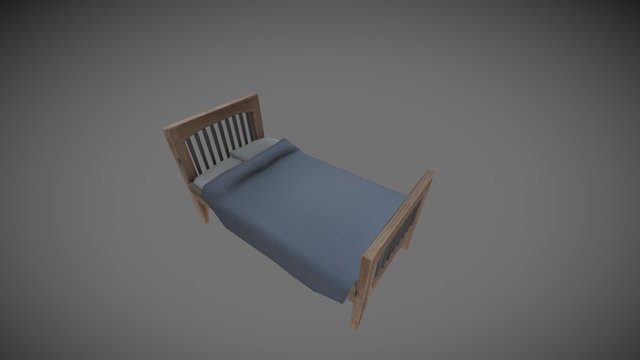 Bed - lowpoly Game Ready 3D Model