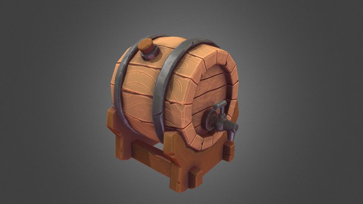 Stylized Barrel 3D Model