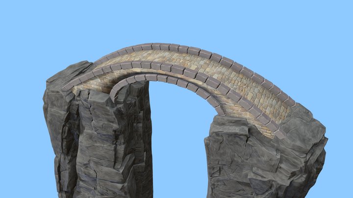 Stylized stone bridge 3D Model