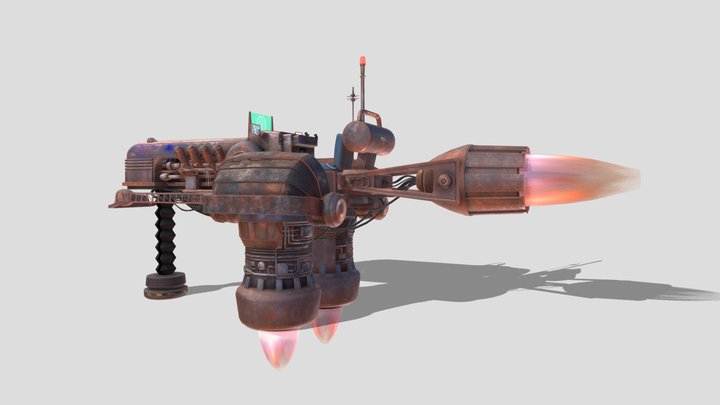 BULLHOVER: A Post-Apocalyptic Vehicle 3D Model