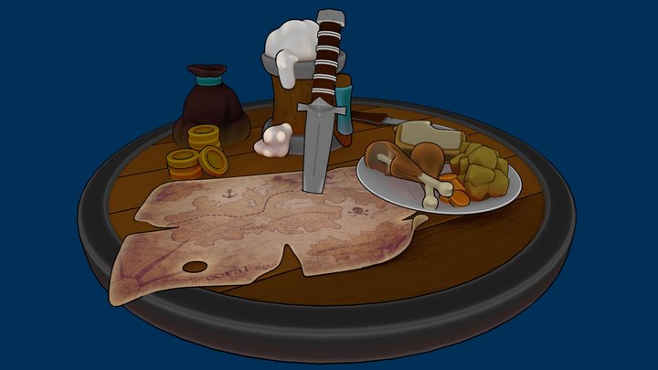 Stylized lunch - Lunch in the tavern 3D Model