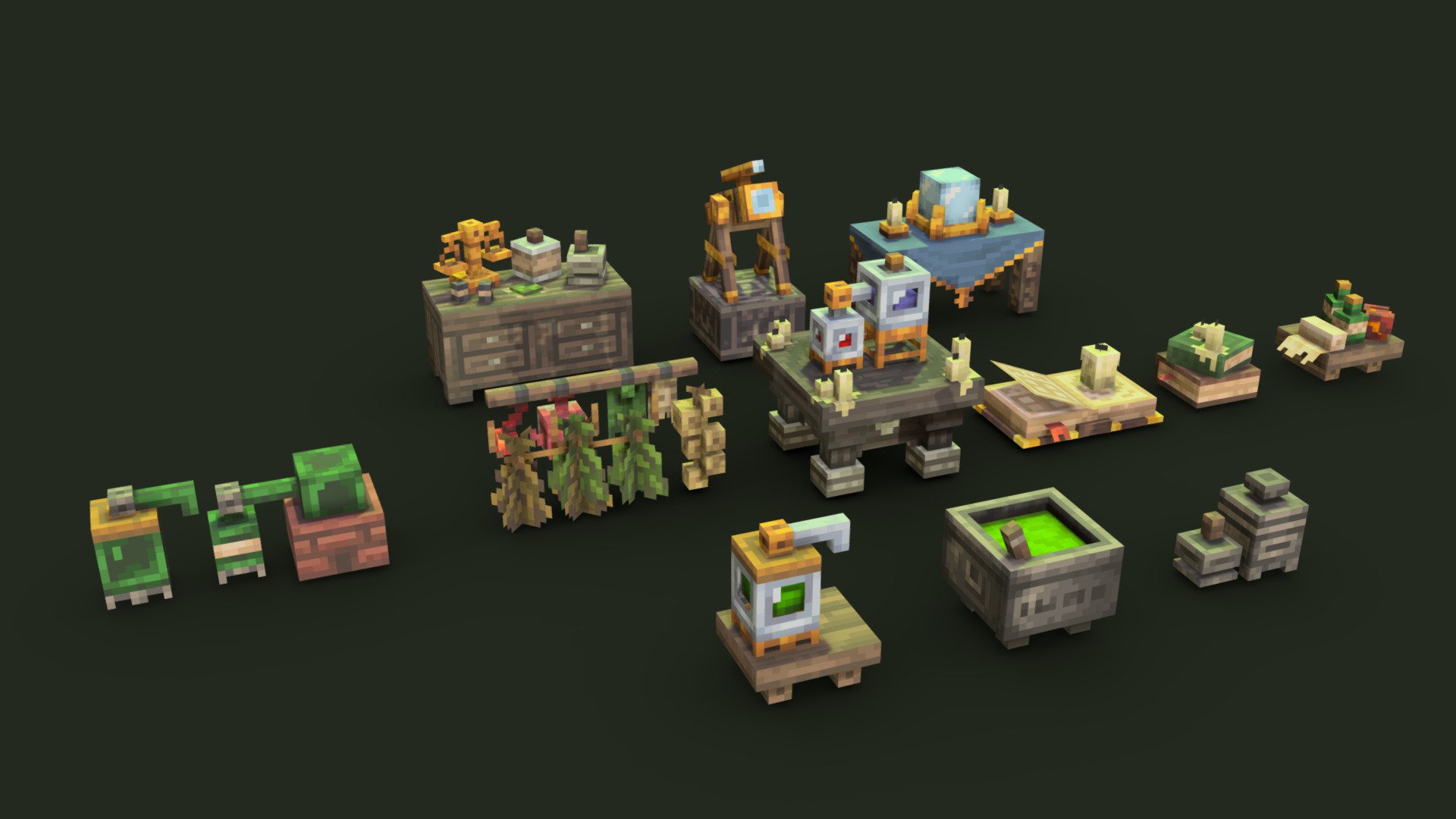 Minecraft - Medieval - Herbalist Kit - 3D model by NIIWORK [5ce2768 ...