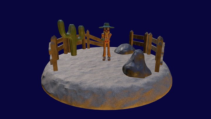 Food Cowboy - Shooter Game Character 3D Model