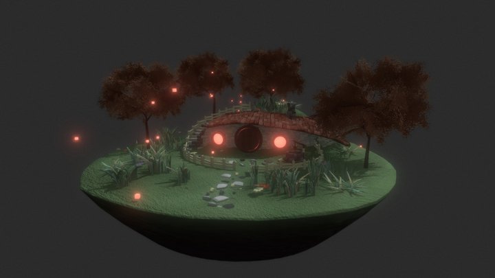 Hobbit House - Low poly 3D Model