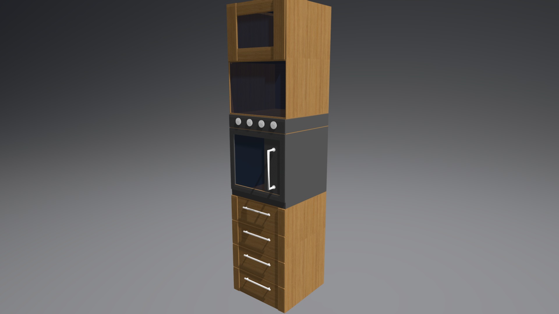 3D model kitchen Stand - This is a 3D model of the kitchen Stand. The 3D model is about a wooden tower with a screen.