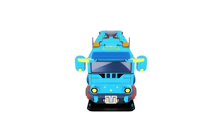 futuristic garbage truck 3D Model