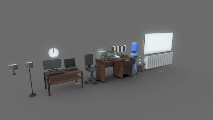 Office Prop Pack - Low Poly 3D Model