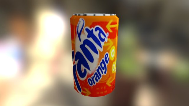 Fanta Can Low Poly Game Ready 3D Model