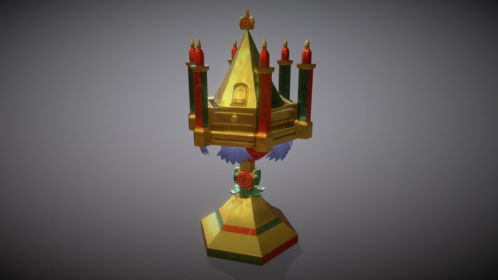 Marseille Tarot Ace of Cups Chalice 3D Model