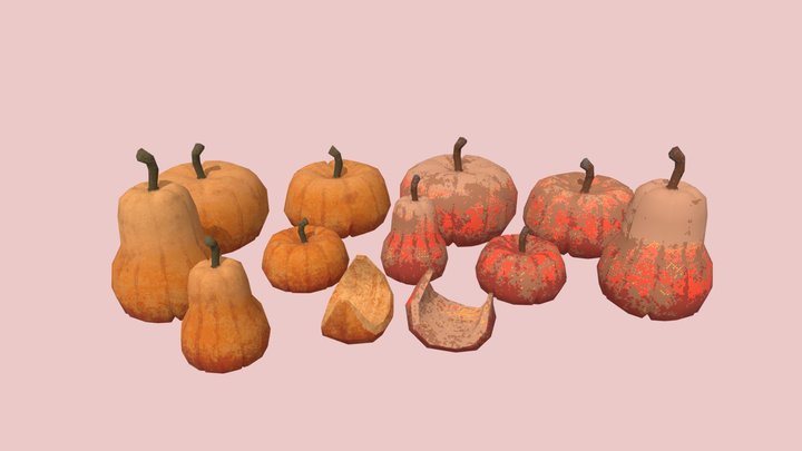 Pumpkins Stylized Ps1 3D Model