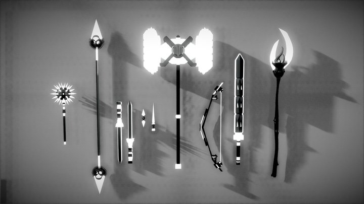 Weapon Asset - 8 RPG Classes 3D Model