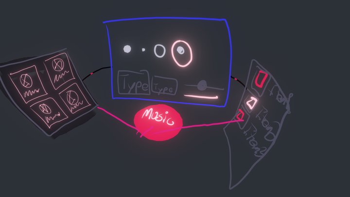 A-Frame GUI Framework Sketch 3D Model
