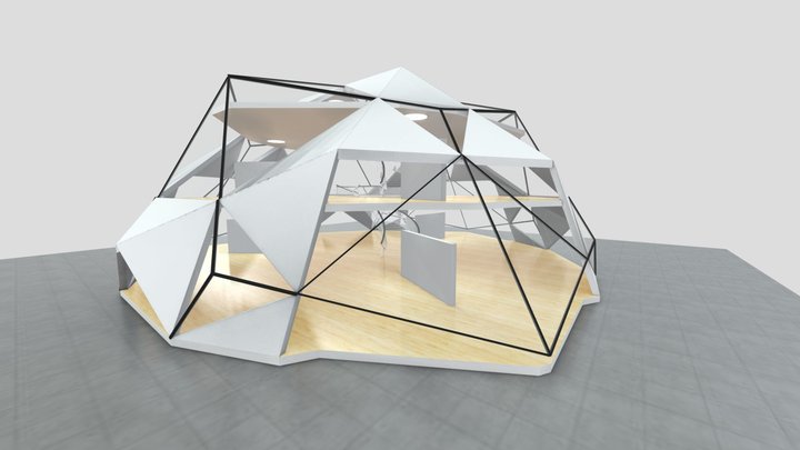 VR art Gallery 12 compound icosrombi 3D Model