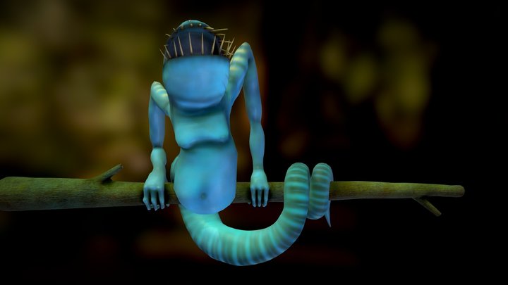 Tree Snake Creature 3D Model