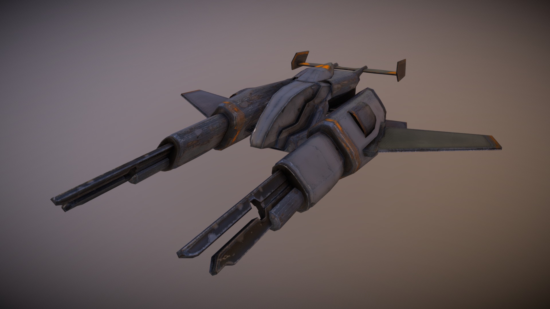 3D model Spacefighter - This is a 3D model of the Spacefighter. The 3D model is about a model of a space ship.