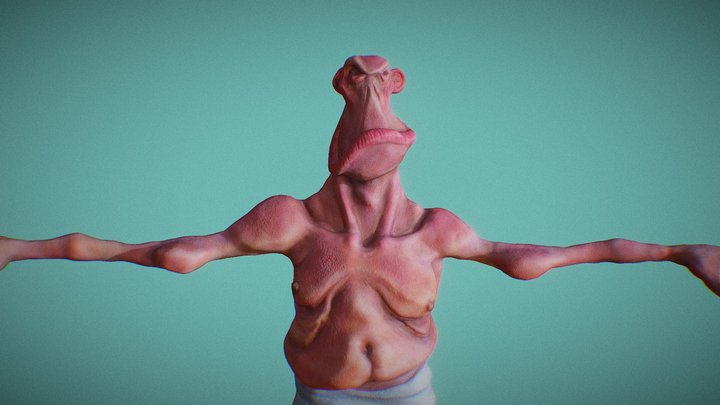 papa sort de la douche 3D Model