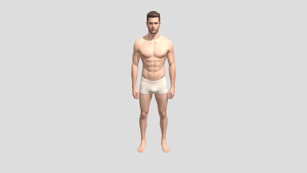 Man in Beige Boxer Briefs