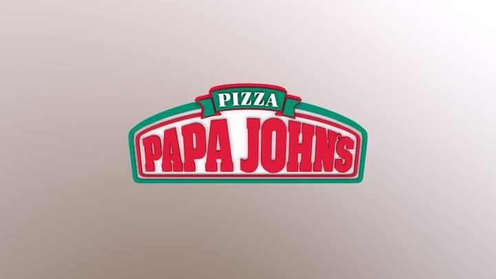 Papa Johns Live Broadcast Logo 3D Model